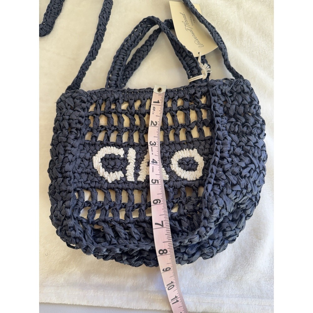 Universal Thread Navy Blue "Ciao" Crocket Tote/Handbag/Purse Handles & Crossbody - Picture 7 of 8